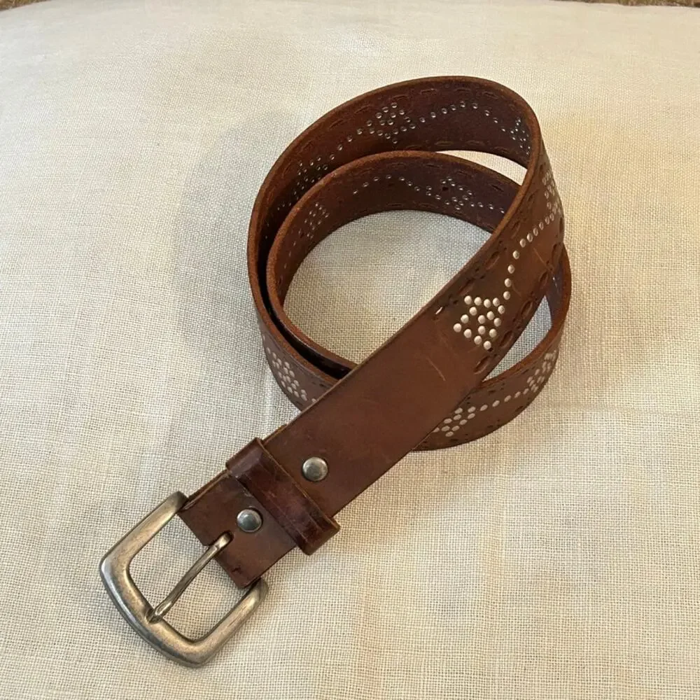 Vintage Gap Genuine Leather Studded Belt - Size M
